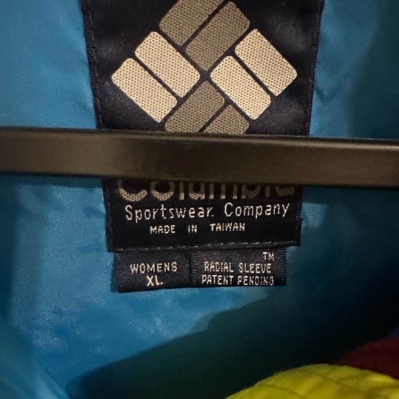 Columbia Women’s Vintage Vibrant Raincoat - Pink, Blue, Yellow - Picture 2 of 5